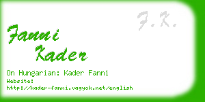 fanni kader business card
